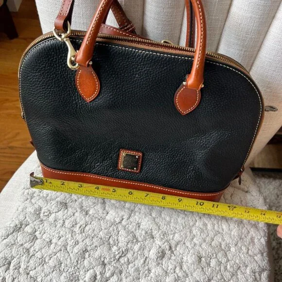 Pebble Grain Leather Zip Zip Dooney & Bourke Satchel